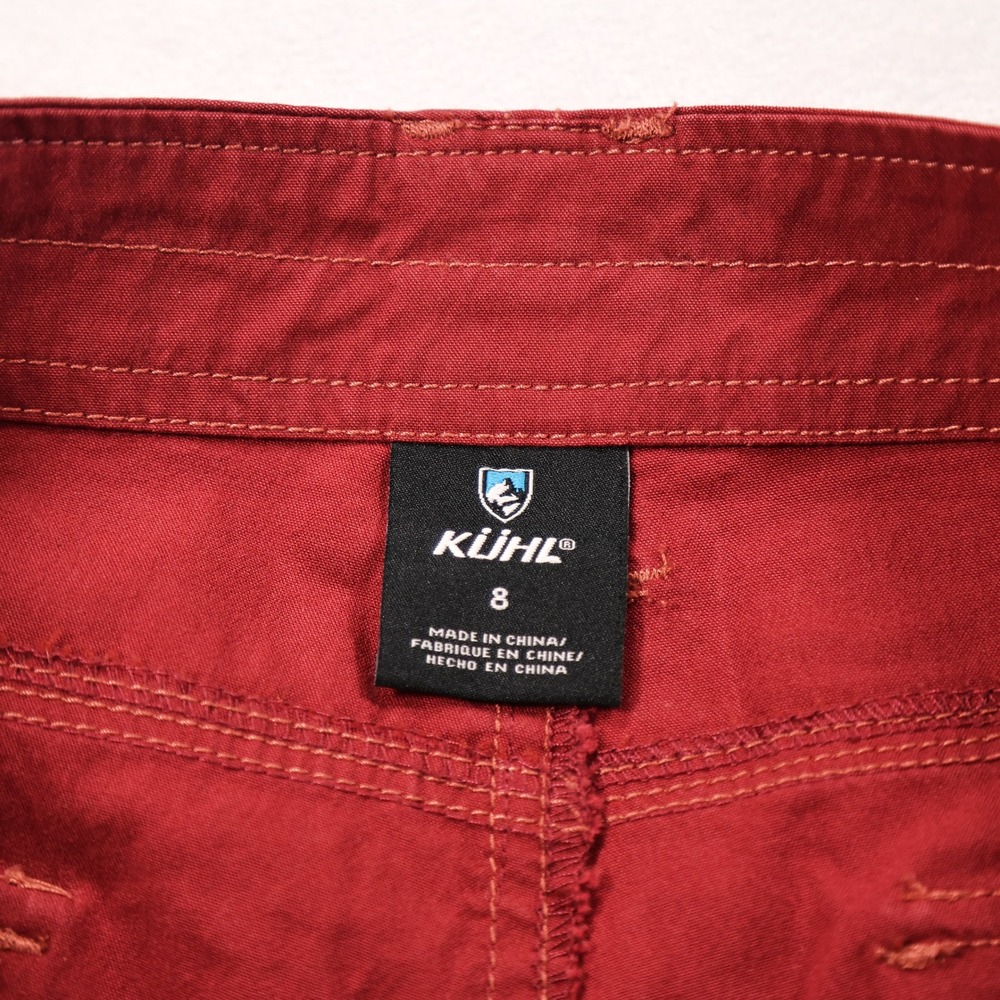 KUHL Womens 8 Maroon Red Splash 11" Outdoor Adventure Hiking Casual Cargo Shorts - Picture 3 of 6